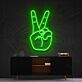 Hand mit Victory Zeichen LED-Neonschild Wohnzimmer Büro
