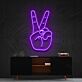 Hand mit Victory Zeichen LED-Neonschild Wohnzimmer Büro