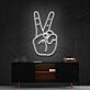 Hand mit Victory Zeichen LED-Neonschild Wohnzimmer Büro