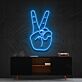 Hand mit Victory Zeichen LED-Neonschild Wohnzimmer Büro