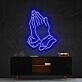 betende Hände LED-Neonschild für Wohnzimmer oder Gebetsraum