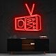 Retro Fernseher LED-Neonschild Wohnzimmer Studio