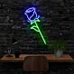 Rosenblüte mit Stiel LED-Neonschild Wohnzimmer Schlafzimmer