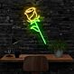 Rosenblüte mit Stiel LED-Neonschild Wohnzimmer Schlafzimmer