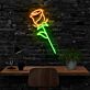 Rosenblüte mit Stiel LED-Neonschild Wohnzimmer Schlafzimmer