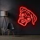 Hundekopf LED-Neonschild Wohnzimmer Haustierbereich