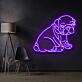 sitzender Bulldoggenwelpe LED-Neonschild Wohnzimmer Haustierladen