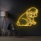 sitzender Bulldoggenwelpe LED-Neonschild Wohnzimmer Haustierladen