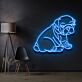 sitzender Bulldoggenwelpe LED-Neonschild Wohnzimmer Haustierladen