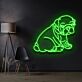 sitzender Bulldoggenwelpe LED-Neonschild Wohnzimmer Haustierladen