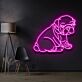 sitzender Bulldoggenwelpe LED-Neonschild Wohnzimmer Haustierladen