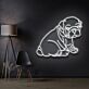 sitzender Bulldoggenwelpe LED-Neonschild Wohnzimmer Haustierladen