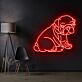 sitzender Bulldoggenwelpe LED-Neonschild Wohnzimmer Haustierladen