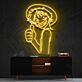 Animefigur mit Strohhut und Daumen hoch LED-Neonschild Wohnzimmer Gamingzimmer
