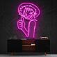 Animefigur mit Strohhut und Daumen hoch LED-Neonschild Wohnzimmer Gamingzimmer