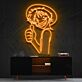Animefigur mit Strohhut und Daumen hoch LED-Neonschild Wohnzimmer Gamingzimmer
