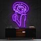 Animefigur mit Strohhut und Daumen hoch LED-Neonschild Wohnzimmer Gamingzimmer