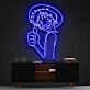 Animefigur mit Strohhut und Daumen hoch LED-Neonschild Wohnzimmer Gamingzimmer