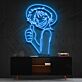 Animefigur mit Strohhut und Daumen hoch LED-Neonschild Wohnzimmer Gamingzimmer