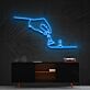 Hand mit Schachfiguren LED-Neonschild für Wohnzimmer und Spielzimmer