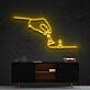 Hand mit Schachfiguren LED-Neonschild für Wohnzimmer und Spielzimmer