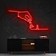 Hand mit Schachfiguren LED-Neonschild für Wohnzimmer und Spielzimmer