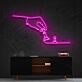 Hand mit Schachfiguren LED-Neonschild für Wohnzimmer und Spielzimmer