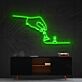 Hand mit Schachfiguren LED-Neonschild für Wohnzimmer und Spielzimmer