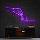 Hand mit Schachfiguren LED-Neonschild für Wohnzimmer und Spielzimmer