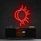 Halbmond mit Sonnenstrahlen LED-Neonschild Wohnzimmer Schlafzimmer