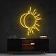 Halbmond mit Sonnenstrahlen LED-Neonschild Wohnzimmer Schlafzimmer