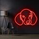 Dackelkopf LED-Neonschild Wohnzimmer Haustierliebhaber
