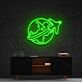 Flugzeug mit Globus LED-Neonschild für Wohnzimmer Reisebüro