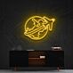 Flugzeug mit Globus LED-Neonschild für Wohnzimmer Reisebüro