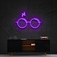 Harry-Potter-Brille mit Blitz LED-Neonschild