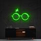 Harry-Potter-Brille mit Blitz LED-Neonschild