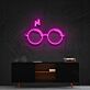 Harry-Potter-Brille mit Blitz LED-Neonschild