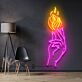 Hand mit Flamme LED-Neonschild Wohnzimmer Bar