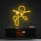 Gesicht mit breitem Hut LED-Neonschild für Wohnzimmer und Studio