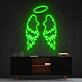 Engelsflügel mit Heiligenschein LED-Neonschild Wohnzimmer Schlafzimmer