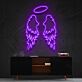 Engelsflügel mit Heiligenschein LED-Neonschild Wohnzimmer Schlafzimmer