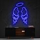 Engelsflügel mit Heiligenschein LED-Neonschild Wohnzimmer Schlafzimmer
