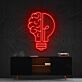 Glühbirne mit Gehirn LED-Neonschild Büro Wohnzimmer