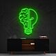 Glühbirne mit Gehirn LED-Neonschild Büro Wohnzimmer