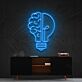 Glühbirne mit Gehirn LED-Neonschild Büro Wohnzimmer