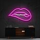 Lippen mit leichtem Biss LED-Neonschild für Wohnzimmer oder Bar