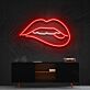 Lippen mit leichtem Biss LED-Neonschild für Wohnzimmer oder Bar