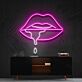 Lippen mit Tropfen LED-Neonschild Wohnzimmer Bar