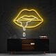 Lippen mit Tropfen LED-Neonschild Wohnzimmer Bar