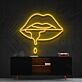 Lippen mit Tropfen LED-Neonschild Wohnzimmer Bar